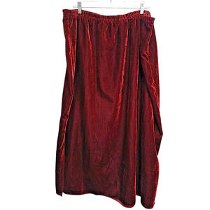 Vintage Red Velvet Maxi Skirt Plus 42 Red BURGUNDY Formal Party Holiday Romantic